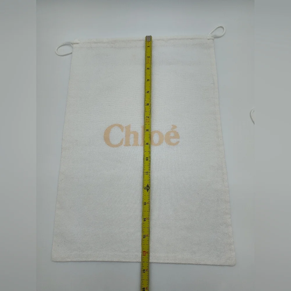 CHLOÉ Dust Bags Set 2 Canvas Drawstring 16.5x11.5 Replacement Storage - Picture 3 of 4